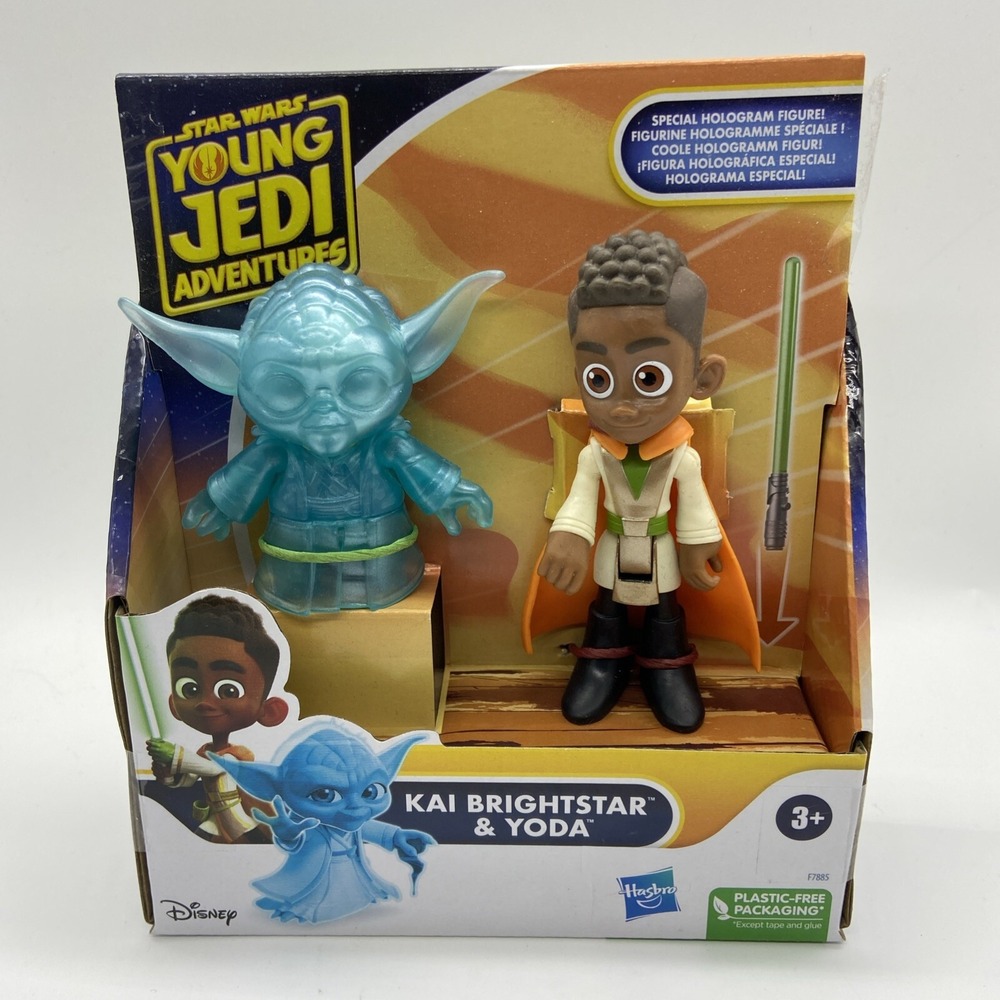 Star Wars Young Jedi Adventures Kai Brightstar & Yoda Figure Hologram 2 Pack